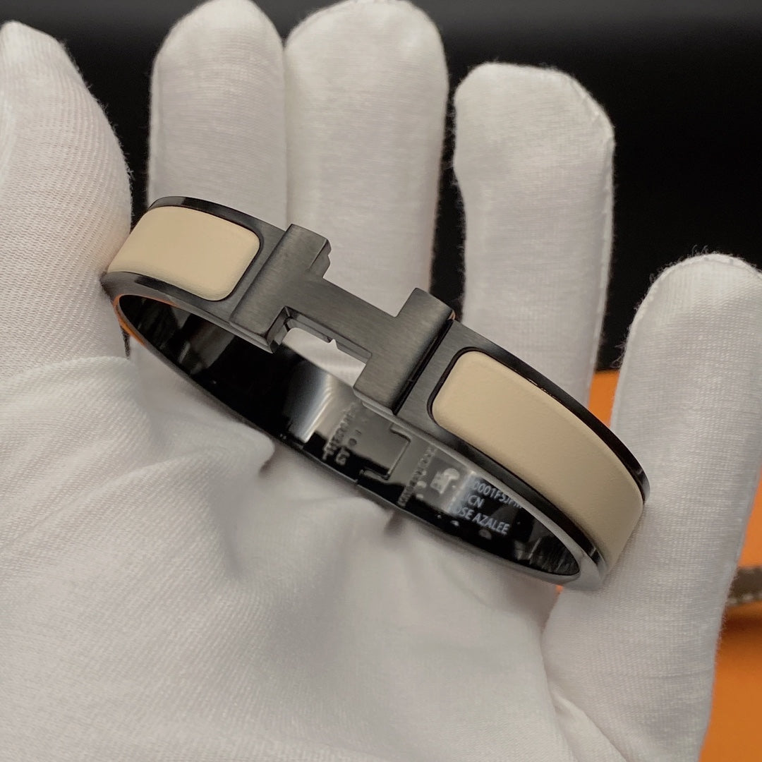 BRACELET H 12MM CÉRAMIQUE NOIR BEIGE