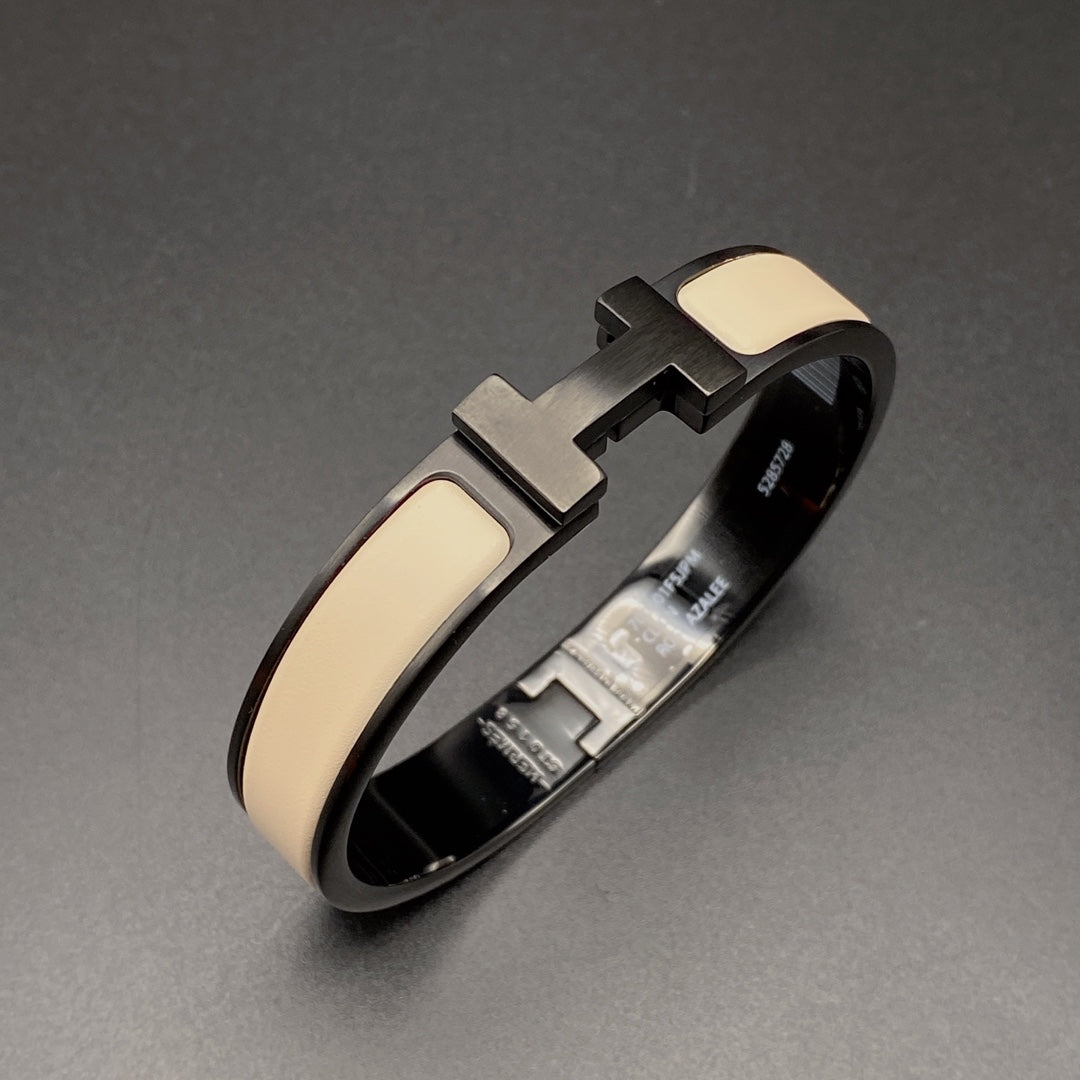BRACELET H 12MM CÉRAMIQUE NOIR BEIGE