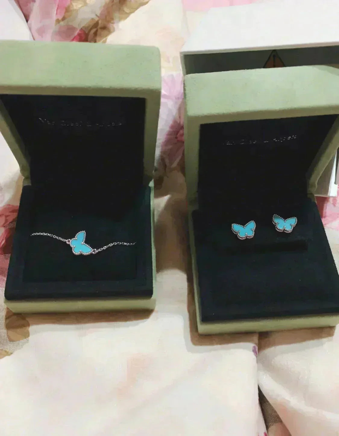 BUTTERFLY TURQUOISE EARRINGS SILVER