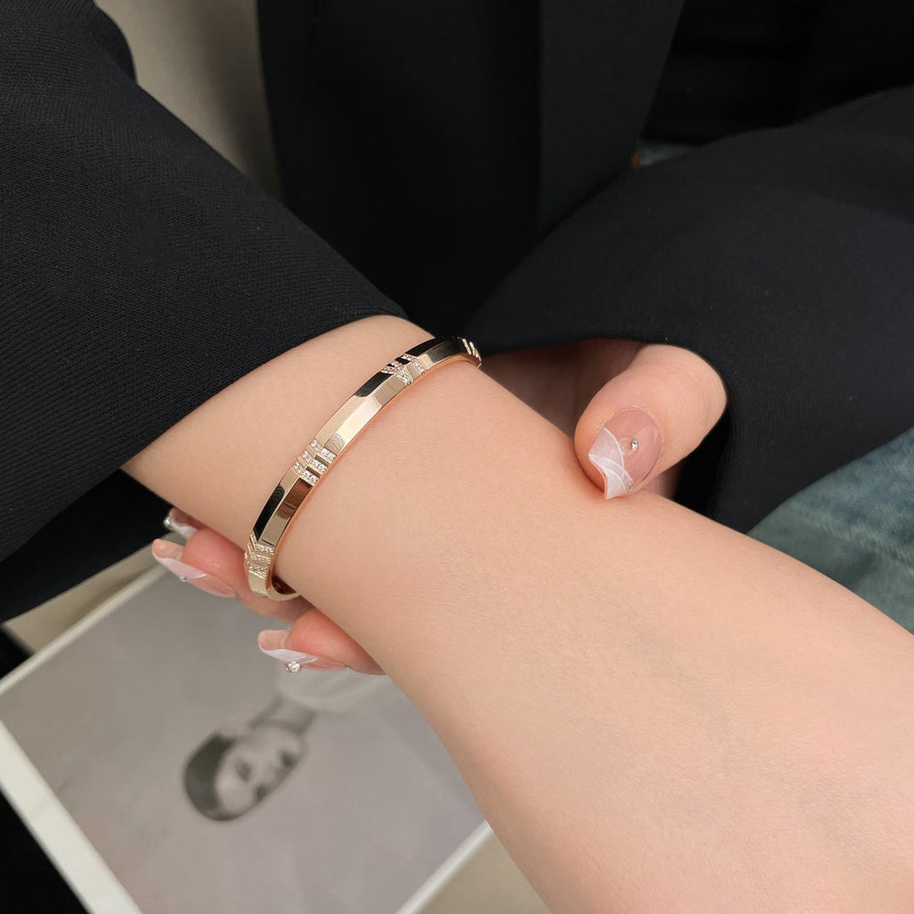 ATLAS BRACELET 6MM DIAMOND ROSE GOLD