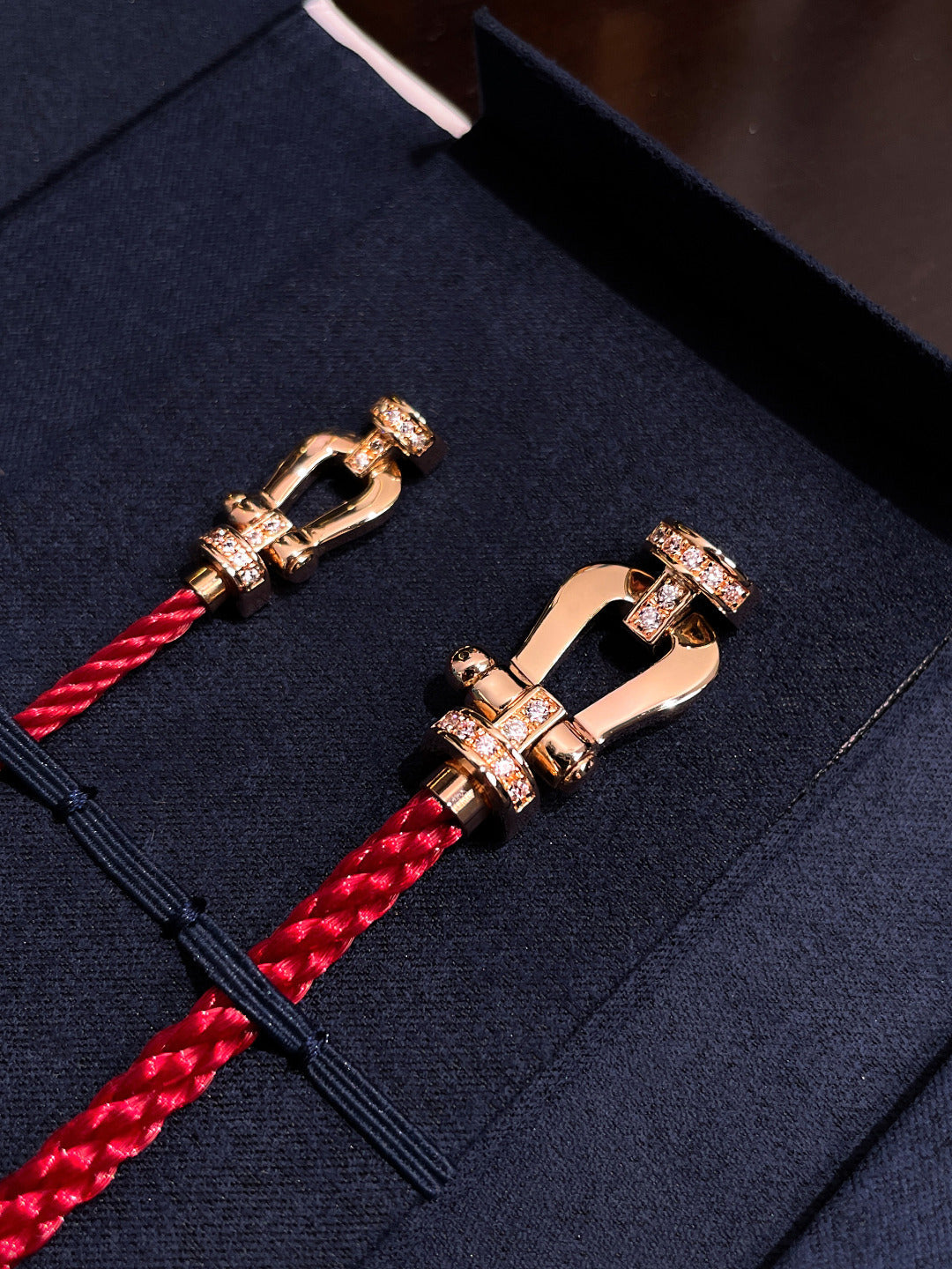 FORCE 10 HALF DIAMOND ROSE GOLD RED CORDERI LARGE AND MEDIUM MODEL
