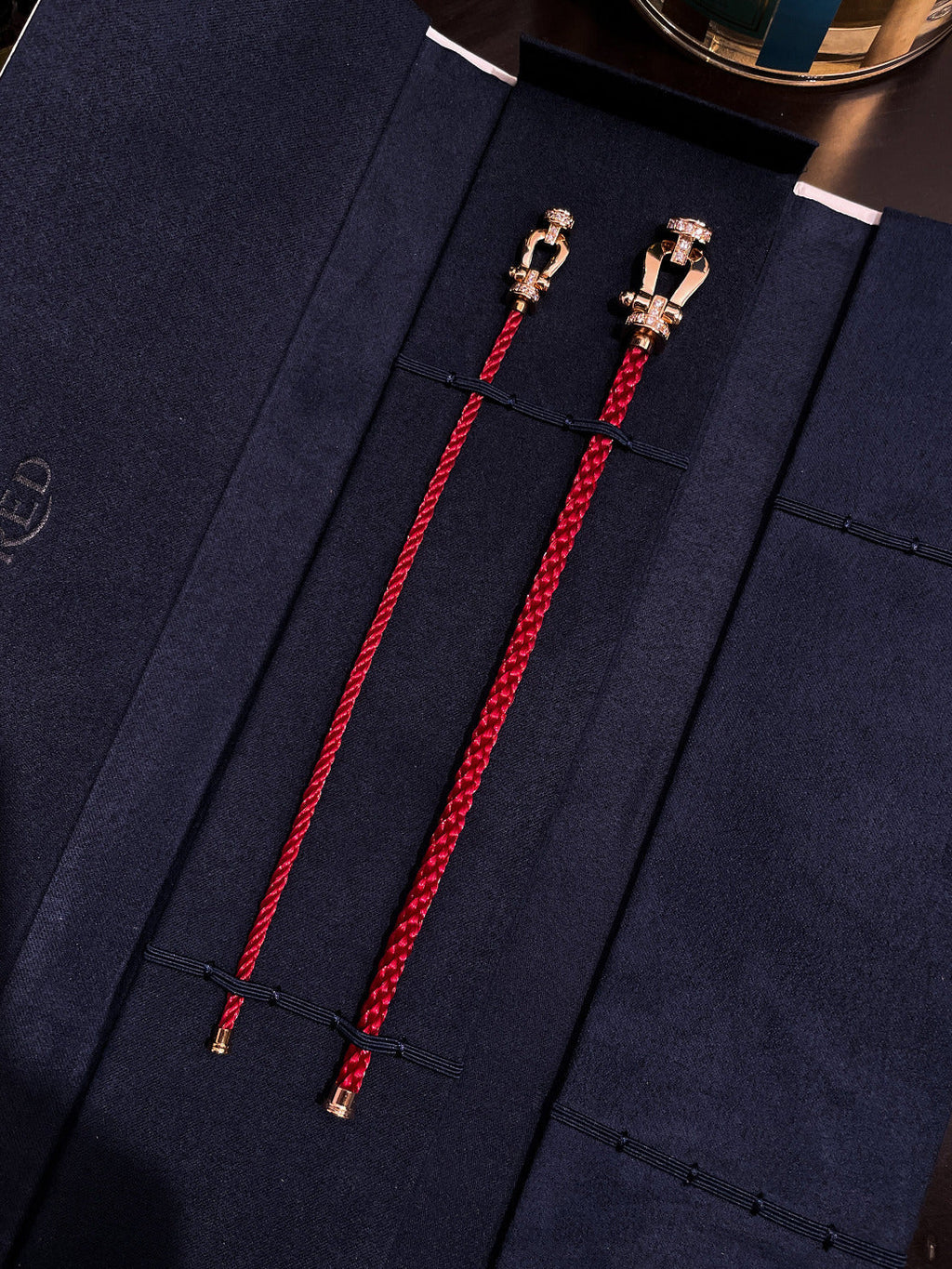 FORCE 10 HALF DIAMOND ROSE GOLD RED CORDERI LARGE AND MEDIUM MODEL