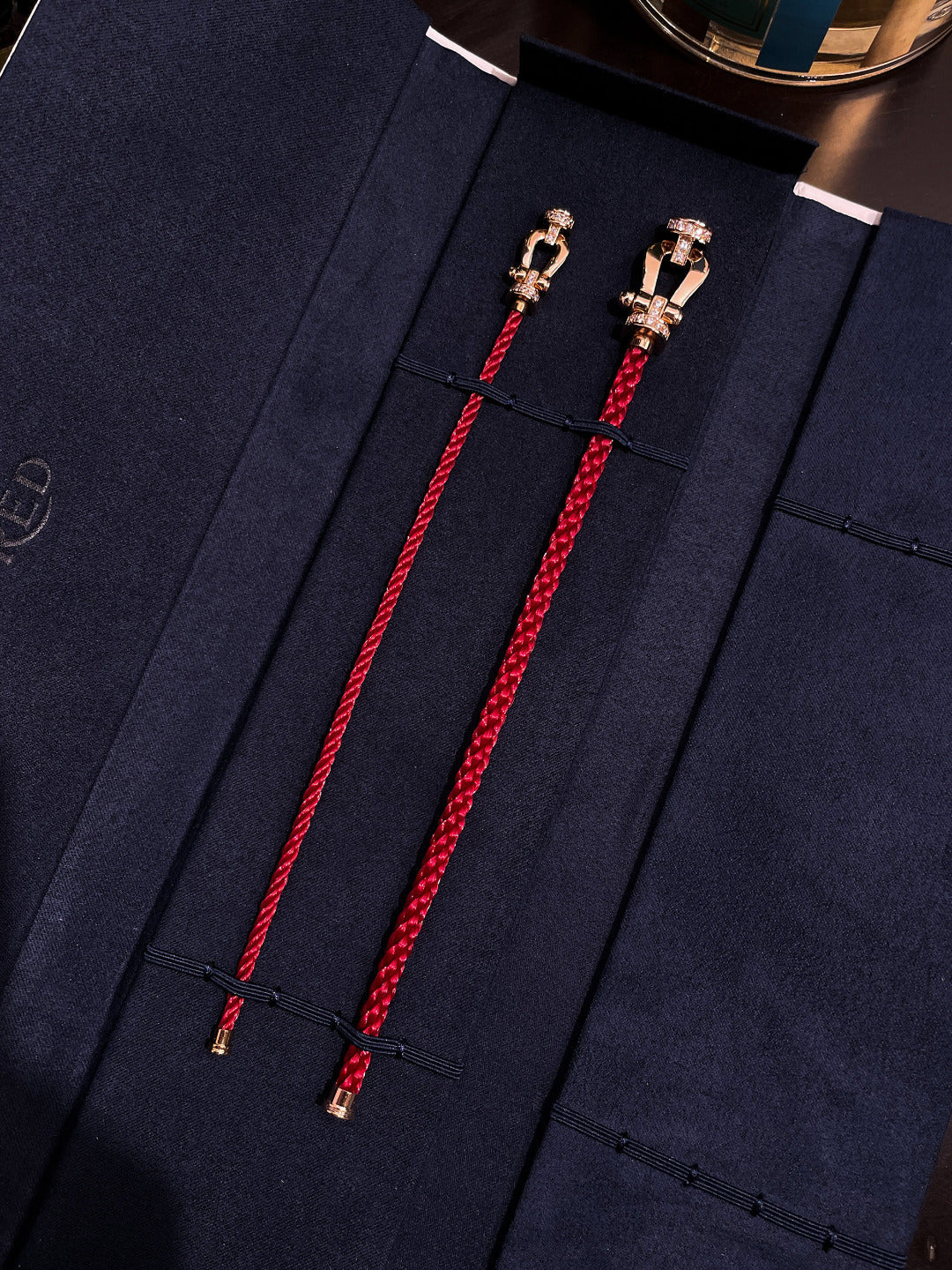 FORCE 10 HALF DIAMOND ROSE GOLD RED CORDERI LARGE AND MEDIUM MODEL