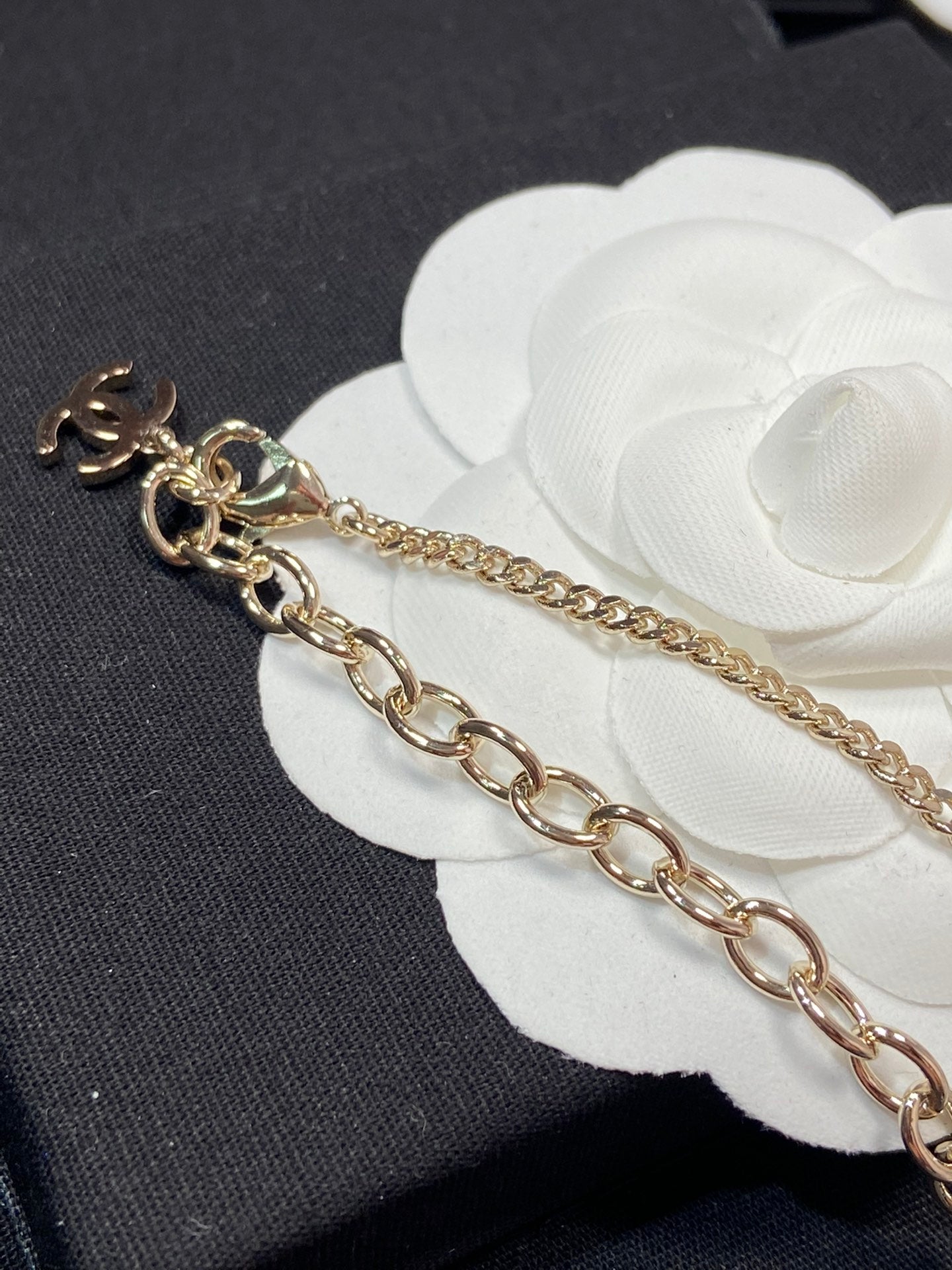 CC PEDANT HALF DIAMOND ROSE GOLD NECKLACE