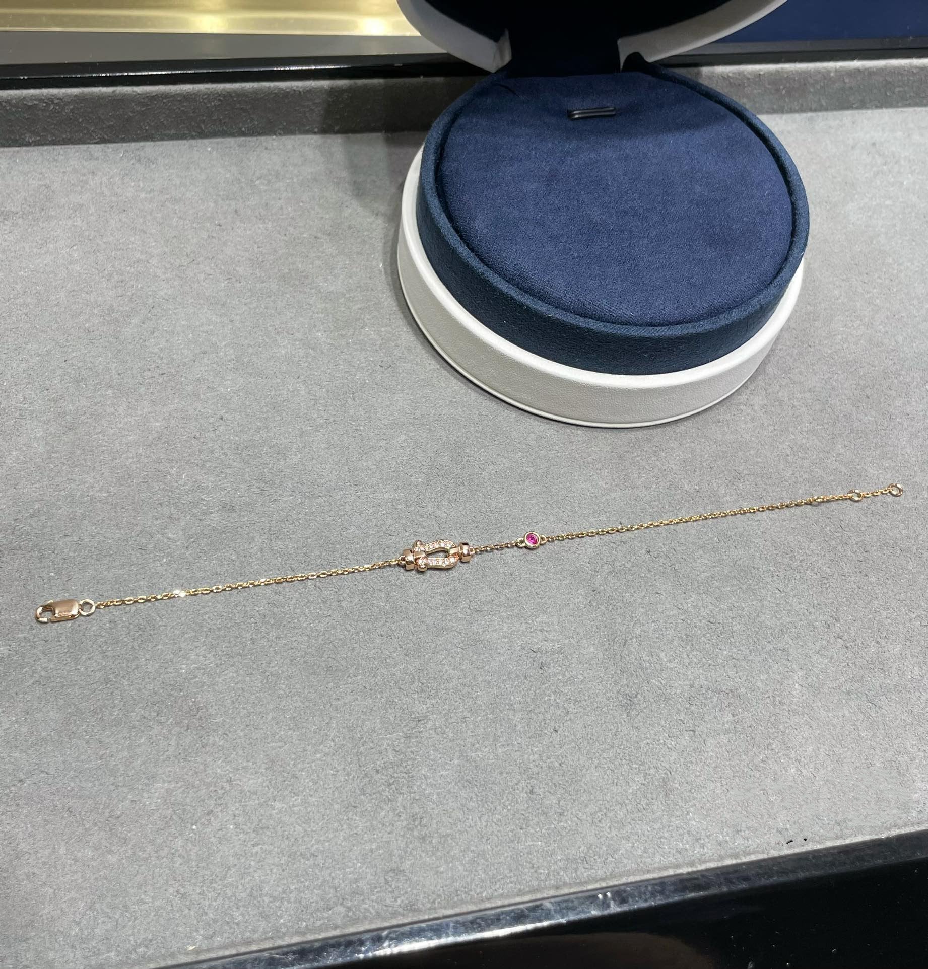 FORCE 10 DIAMOND CHAIN LINK ROSE GOLD BRACELET