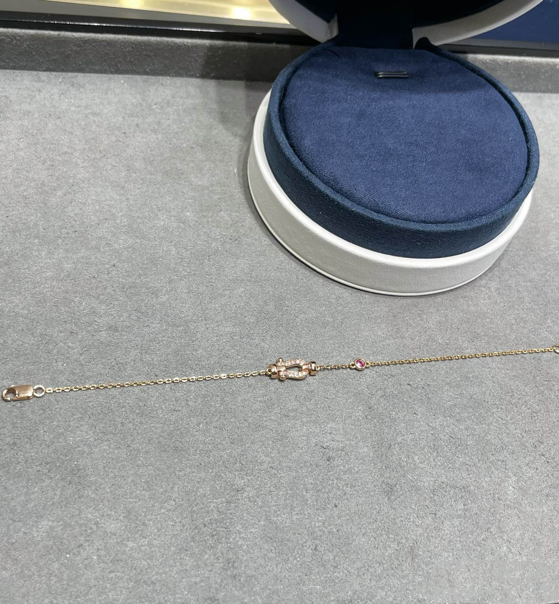 FORCE 10 DIAMOND CHAIN LINK ROSE GOLD BRACELET