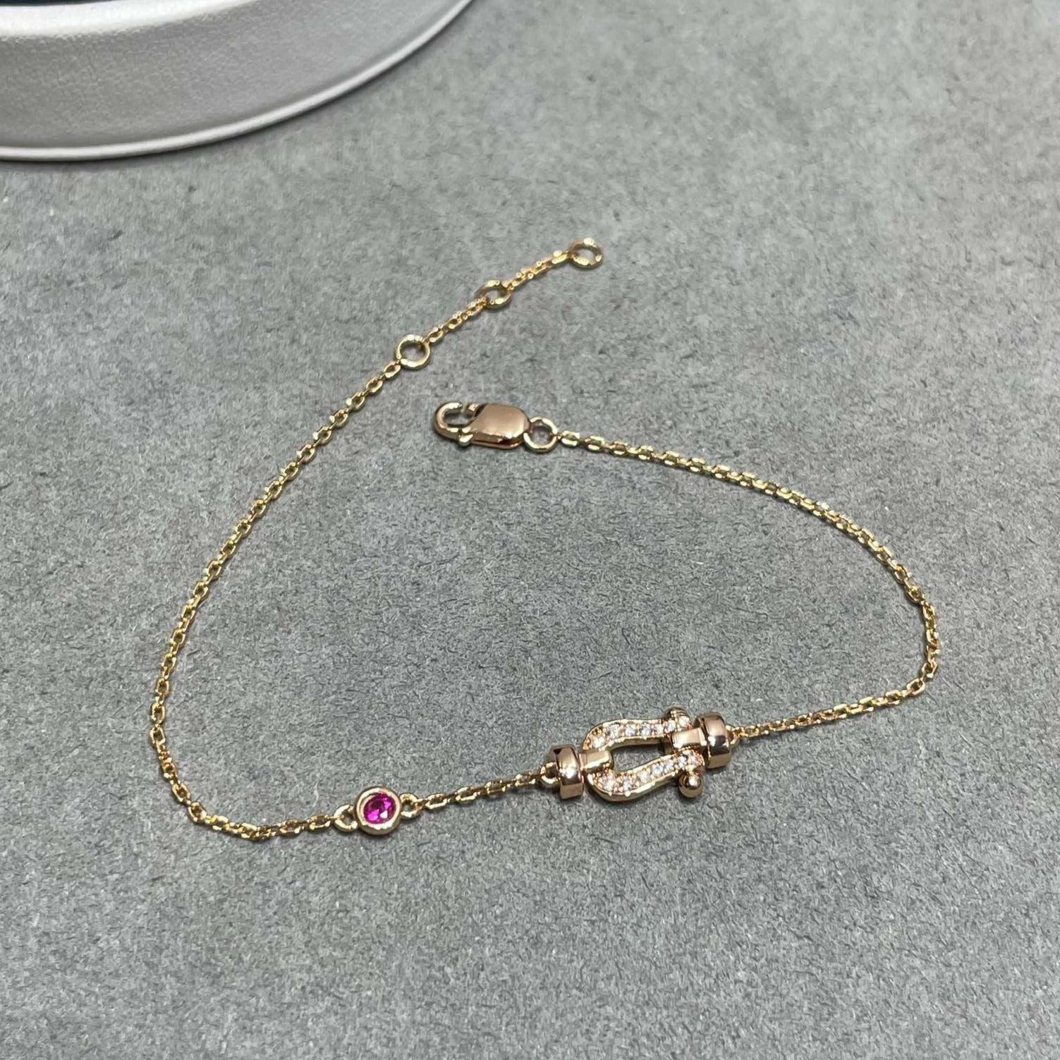 FORCE 10 DIAMOND CHAIN LINK ROSE GOLD BRACELET