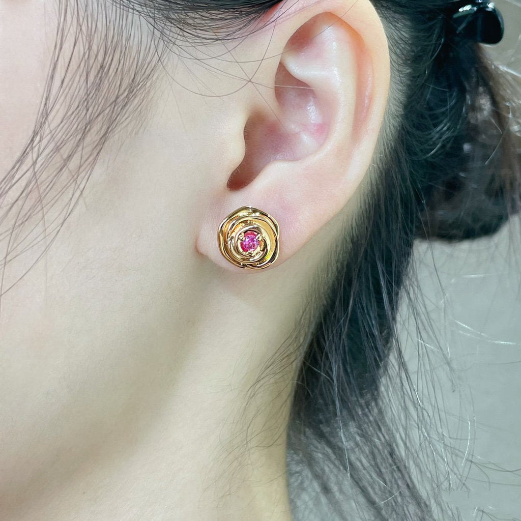ROSE COUTRE ROSE GOLD DIAMOND STUD EARRINGS