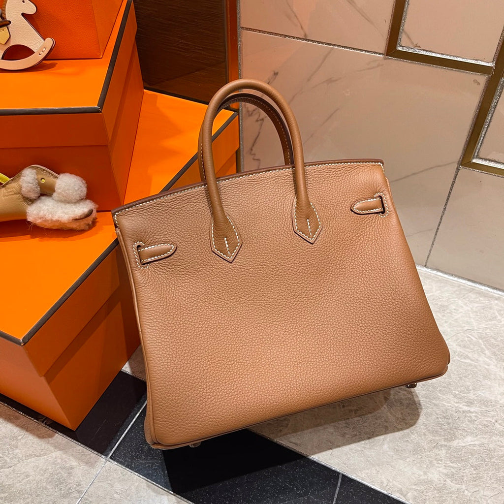 HM BIRKIN 25CM CUIR TOGO DORÉ QUINCAILLERIE ARGENTÉE