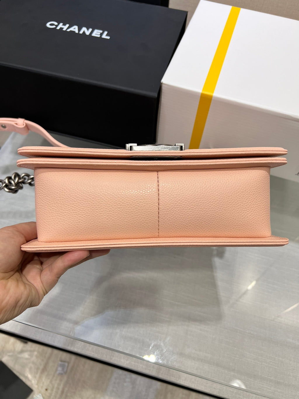 SAC GARÇON MOYEN 25 ROSE CAVIAR QUINCAILLERIE RUTHENIUM