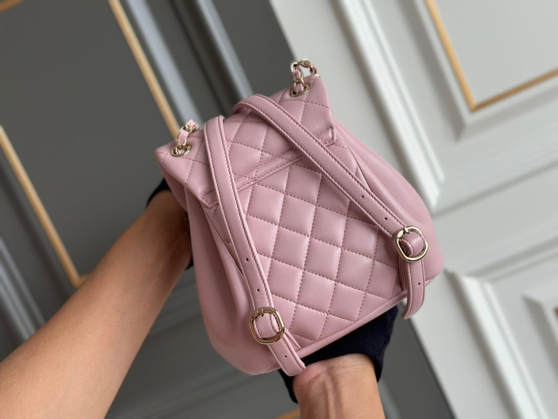 PETIT SAC À DOS 18 PEAU D'AGNEAU ROSE CLAIR