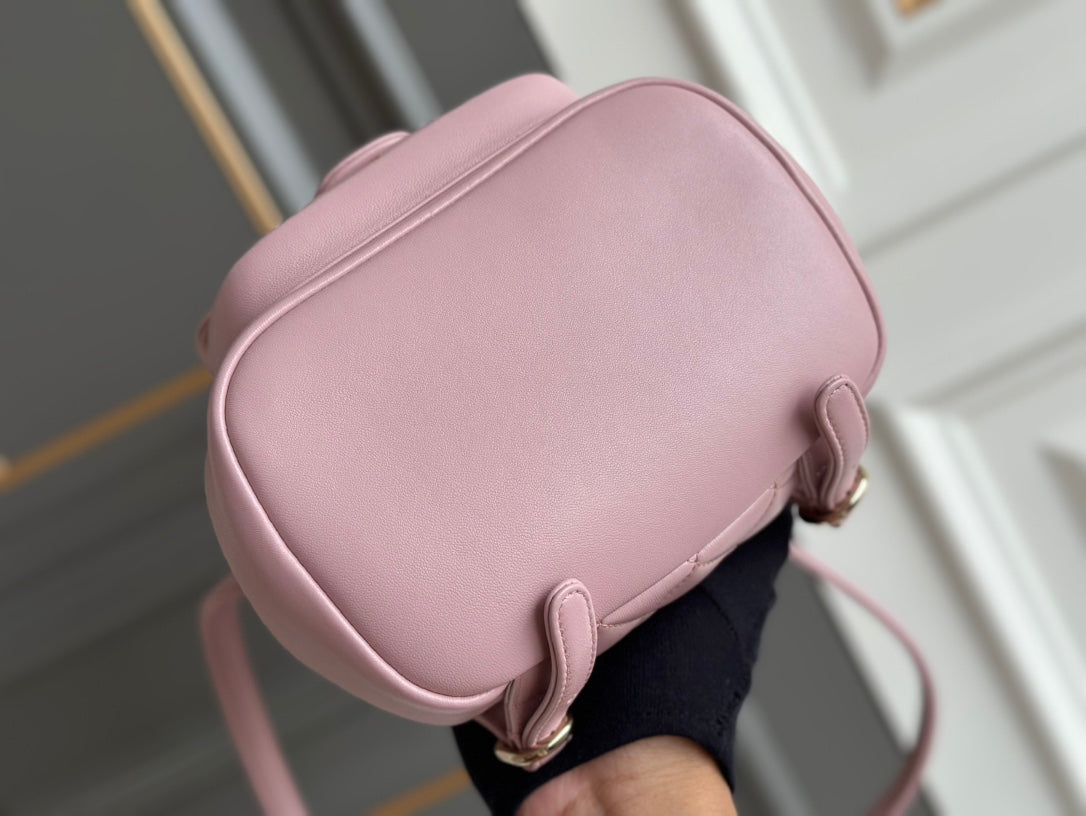 PETIT SAC À DOS 18 PEAU D'AGNEAU ROSE CLAIR