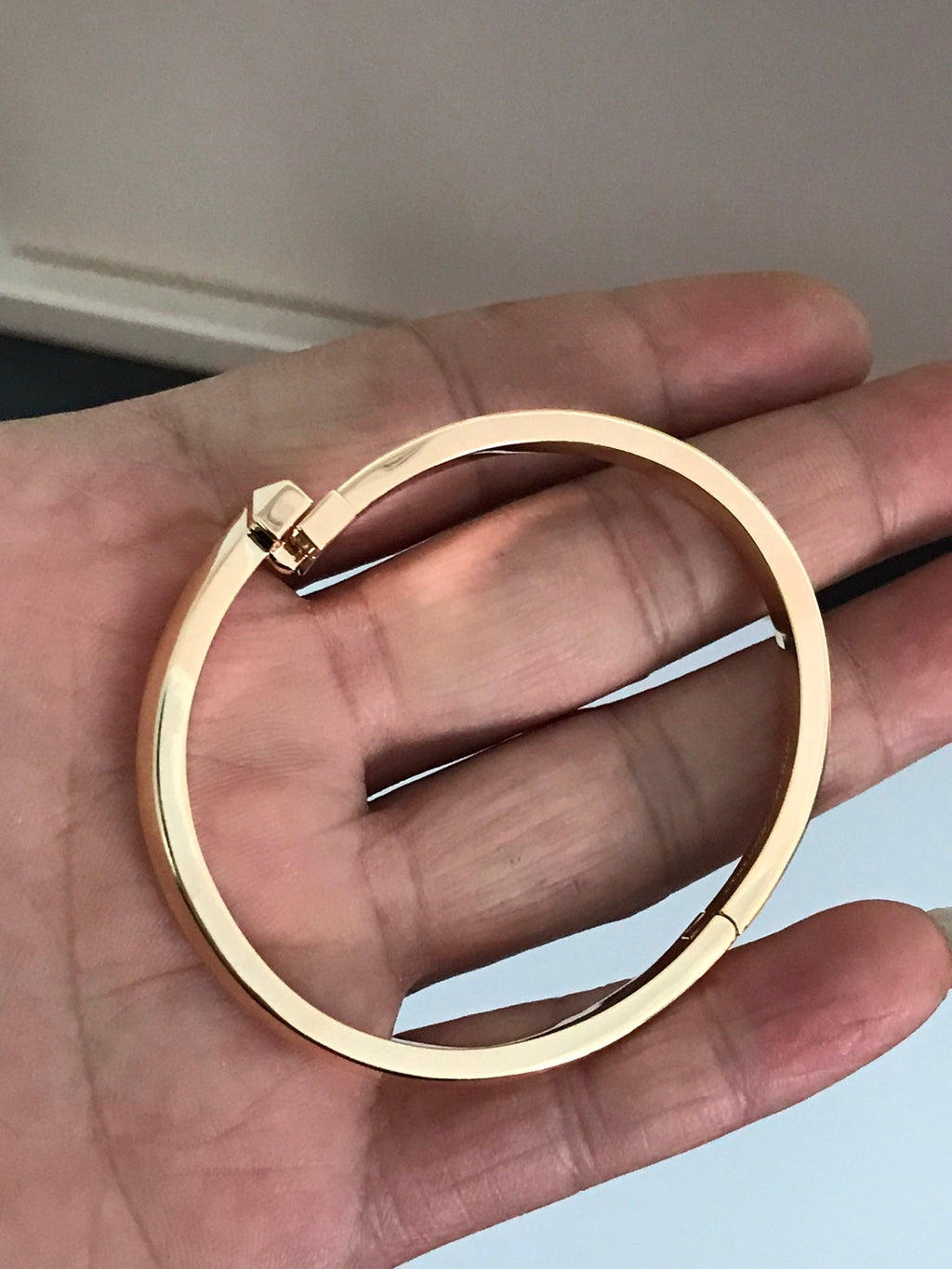 T1 WIDE DIAMOND HINGED BANGLE ROSE GOLD