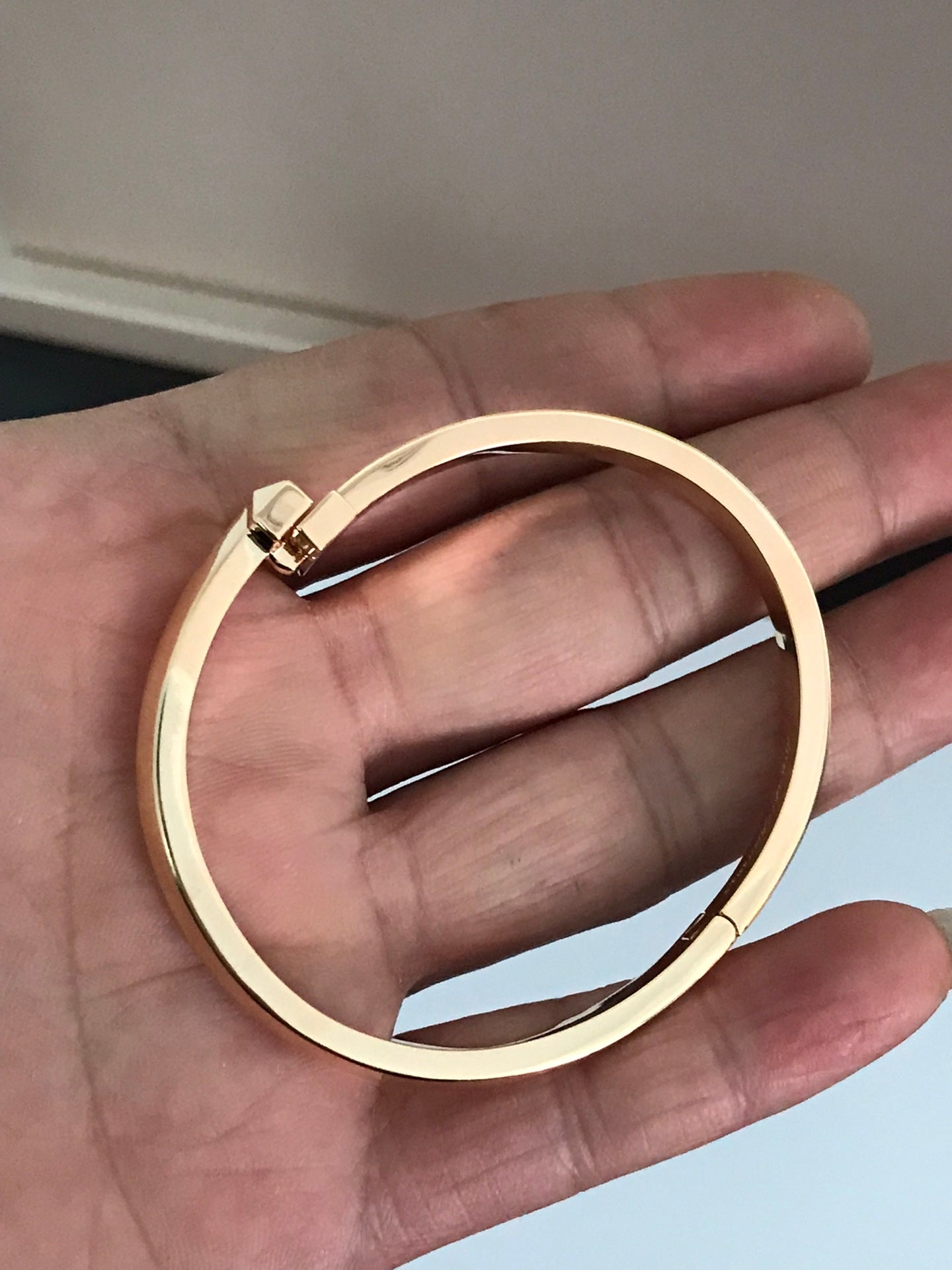 T1 WIDE DIAMOND HINGED BANGLE ROSE GOLD