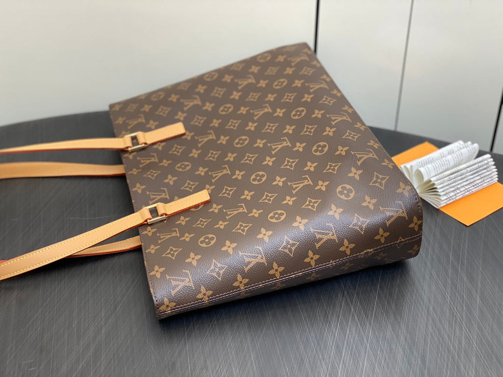 SAC CABAS LUCO 40 MONOGRAMME CUIR MARRON