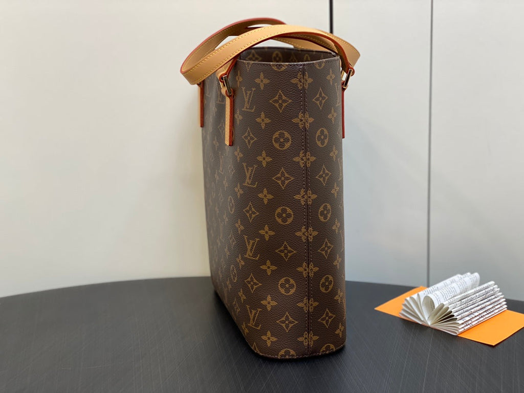 SAC CABAS LUCO 30 MONOGRAMME CUIR MARRON