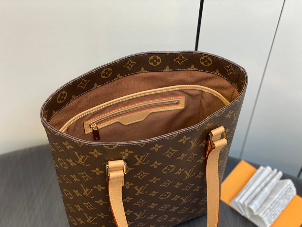 SAC CABAS LUCO 30 MONOGRAMME CUIR MARRON