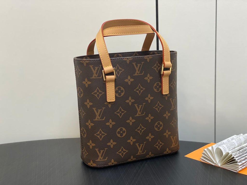 SAC CABAS LUCO 23 MONOGRAMME CUIR MARRON