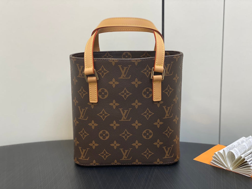 SAC CABAS LUCO 23 MONOGRAMME CUIR MARRON