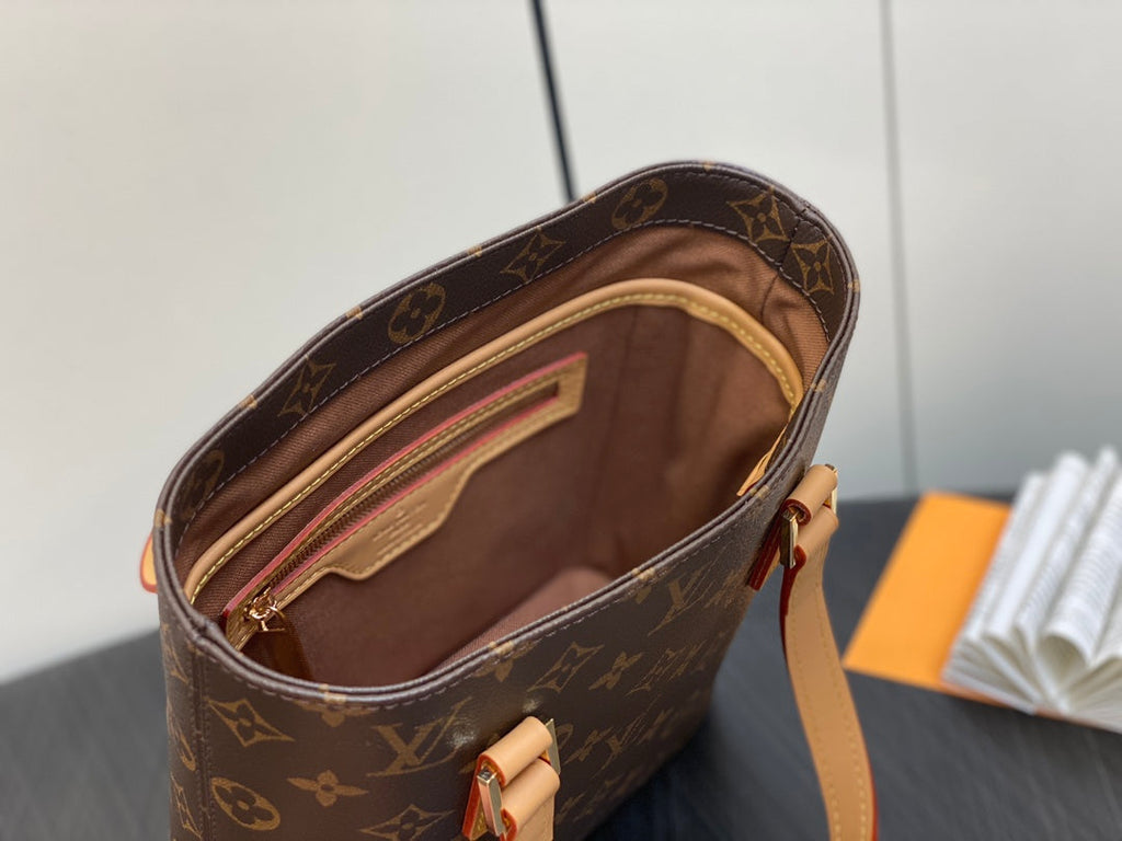 SAC CABAS LUCO 23 MONOGRAMME CUIR MARRON