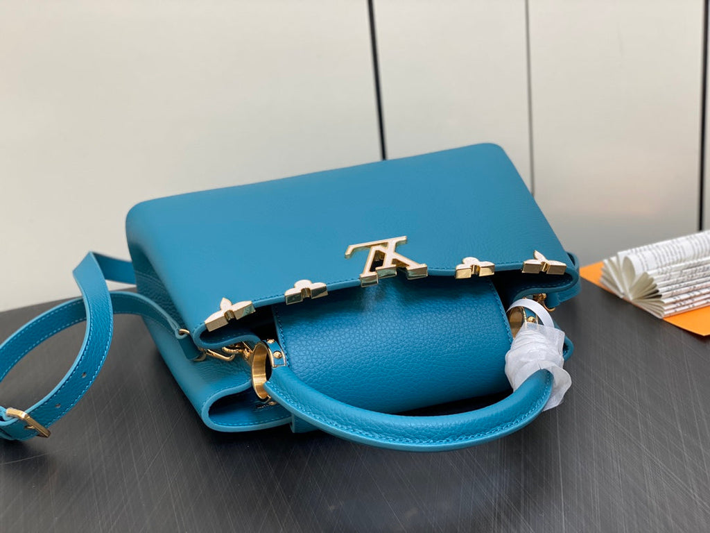 CAPUCINES MM 31 BLEU TAURILLON QUINCAILLERIE OR