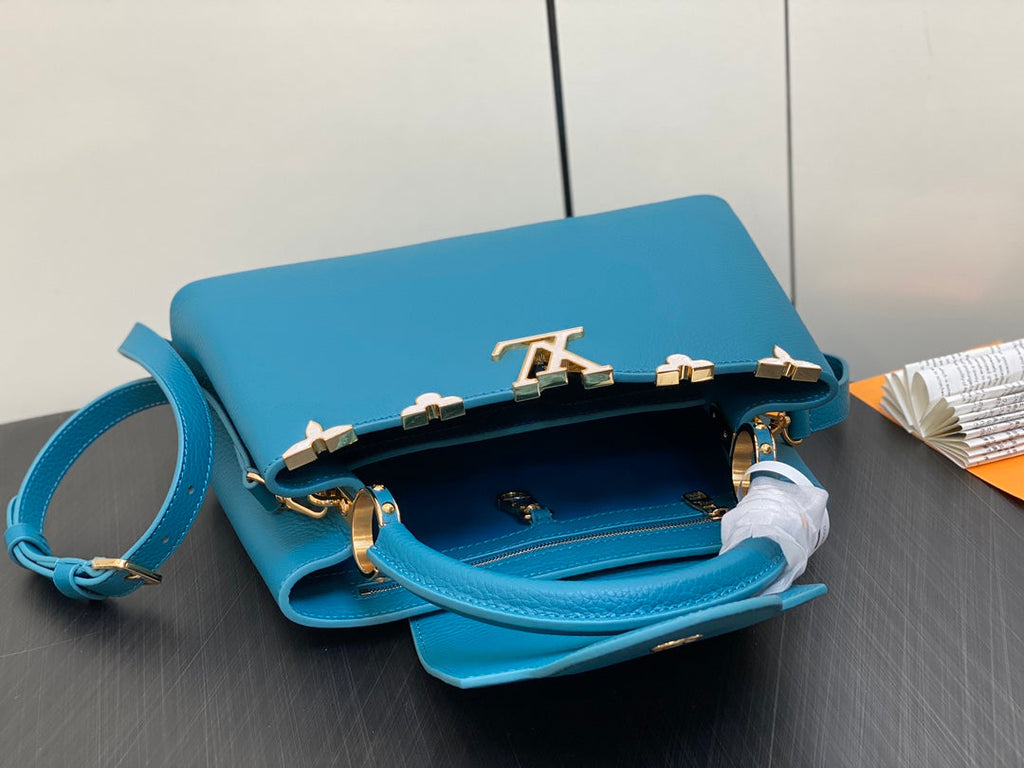 CAPUCINES MM 31 BLEU TAURILLON QUINCAILLERIE OR