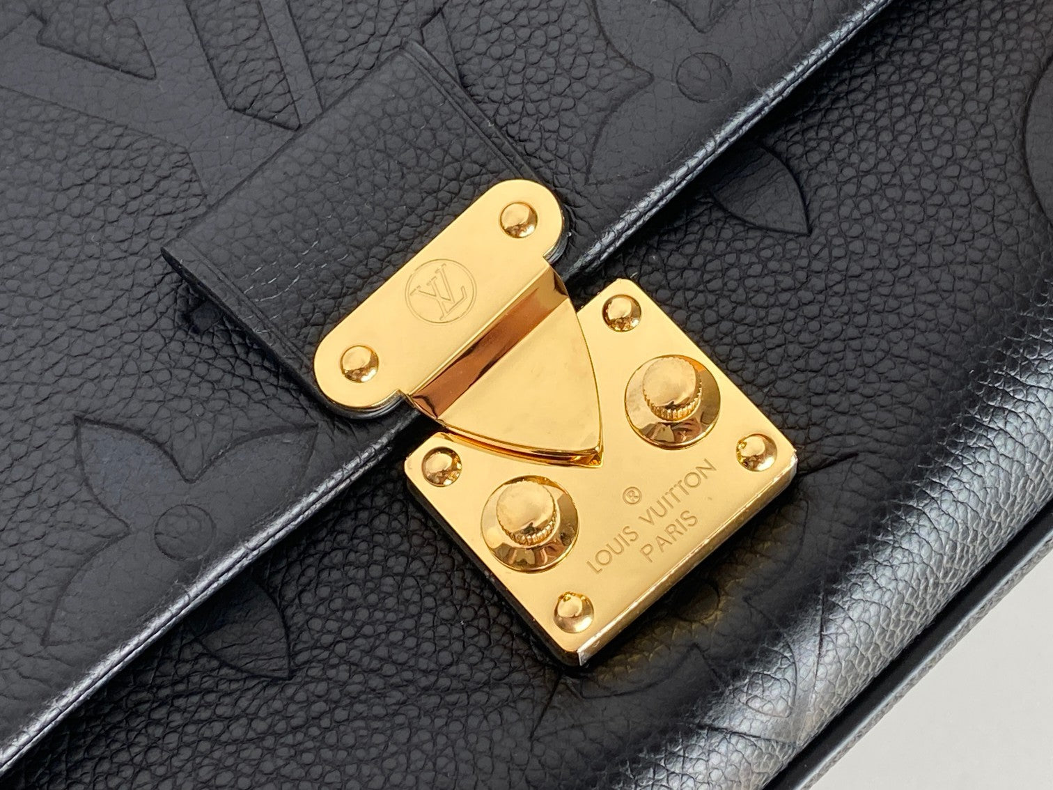 MADELEINE BLACK MONOGRAM EMPREINTE LEATHER