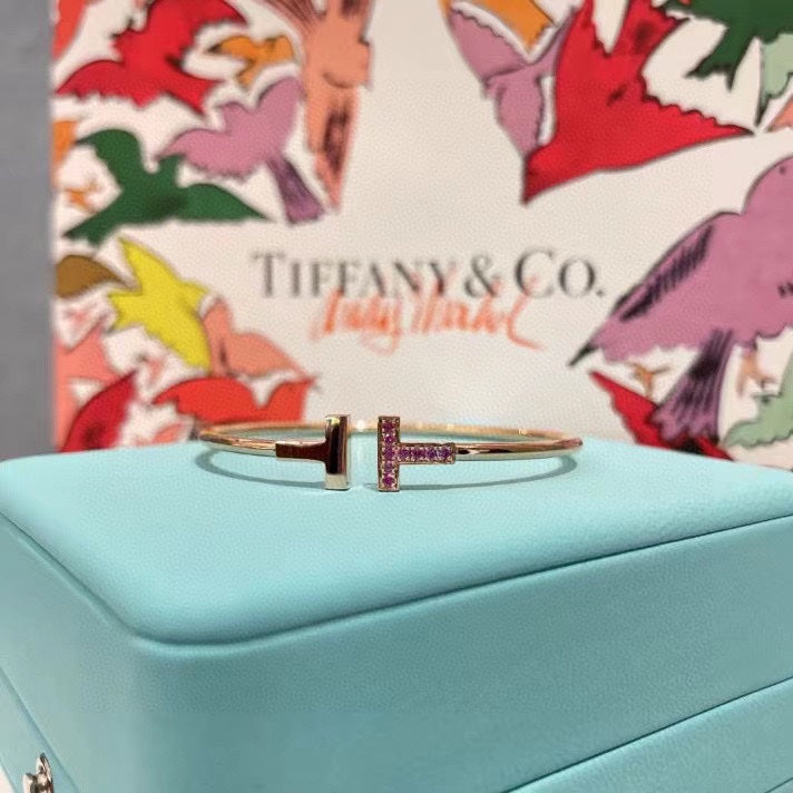 T ROSE GOLD PINK DIAMOND BRACELET