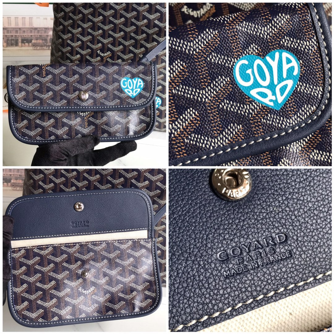 SAC HOBO BOHEME 42CM TOILE BLEU MARINE