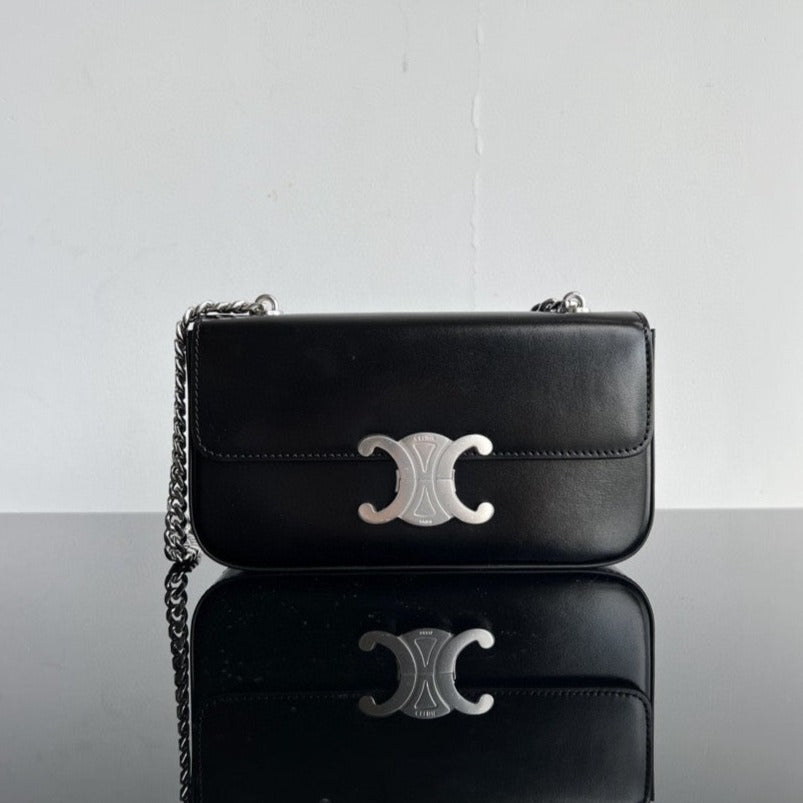 CLASSIC TRIOMPHE 20 CUIR DE VEAU NOIR ACIER ARGENTÉ