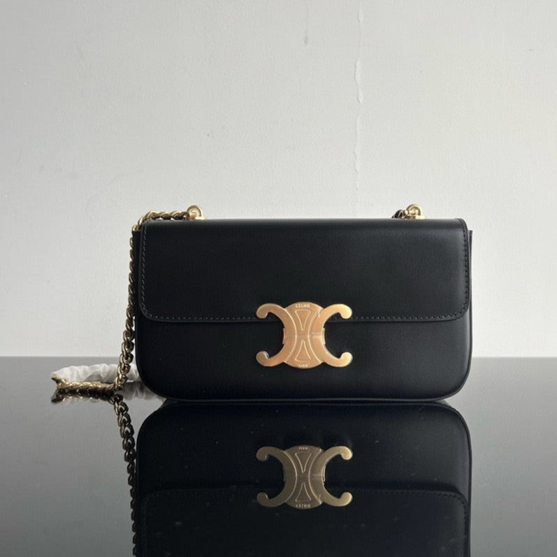 CLASSIC TRIOMPHE 20 CUIR DE VEAU NOIR ACIER DORÉ