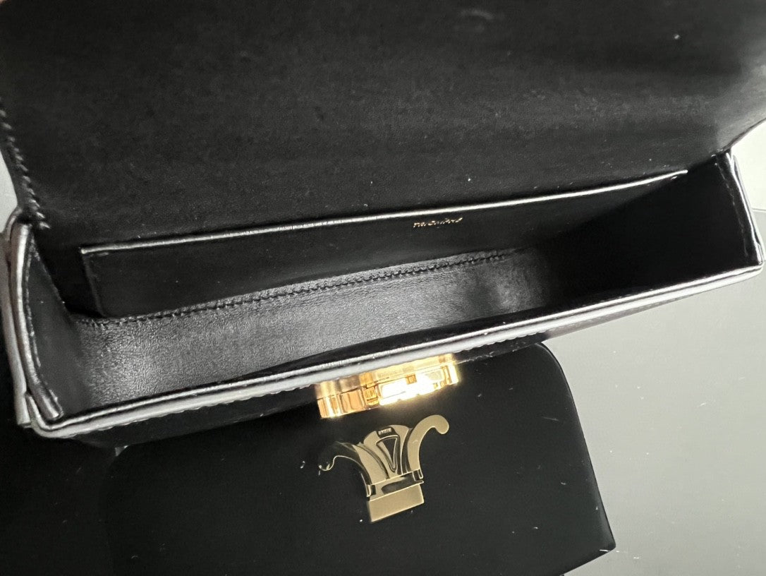 CLASSIC TRIOMPHE 20 CUIR DE VEAU NOIR ACIER DORÉ