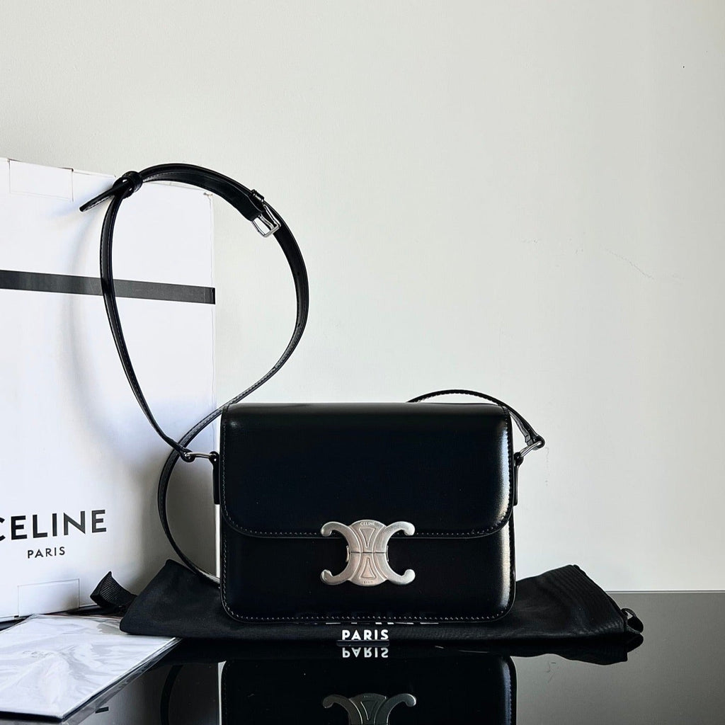 TEEN TRIOMPHE 18 CUIR DE VEAU NOIR ACIER ARGENTÉ