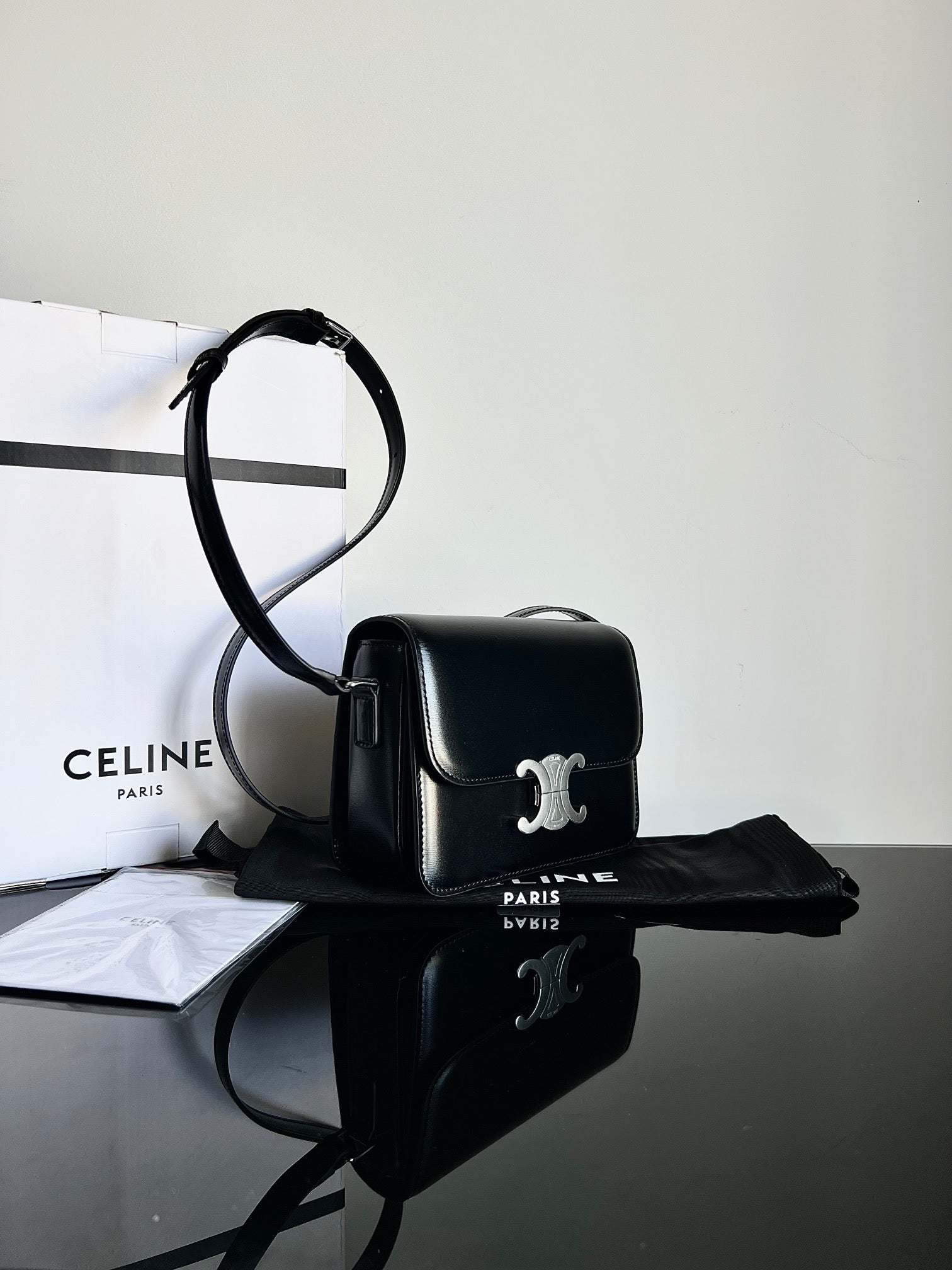 TEEN TRIOMPHE 18 CUIR DE VEAU NOIR ACIER ARGENTÉ