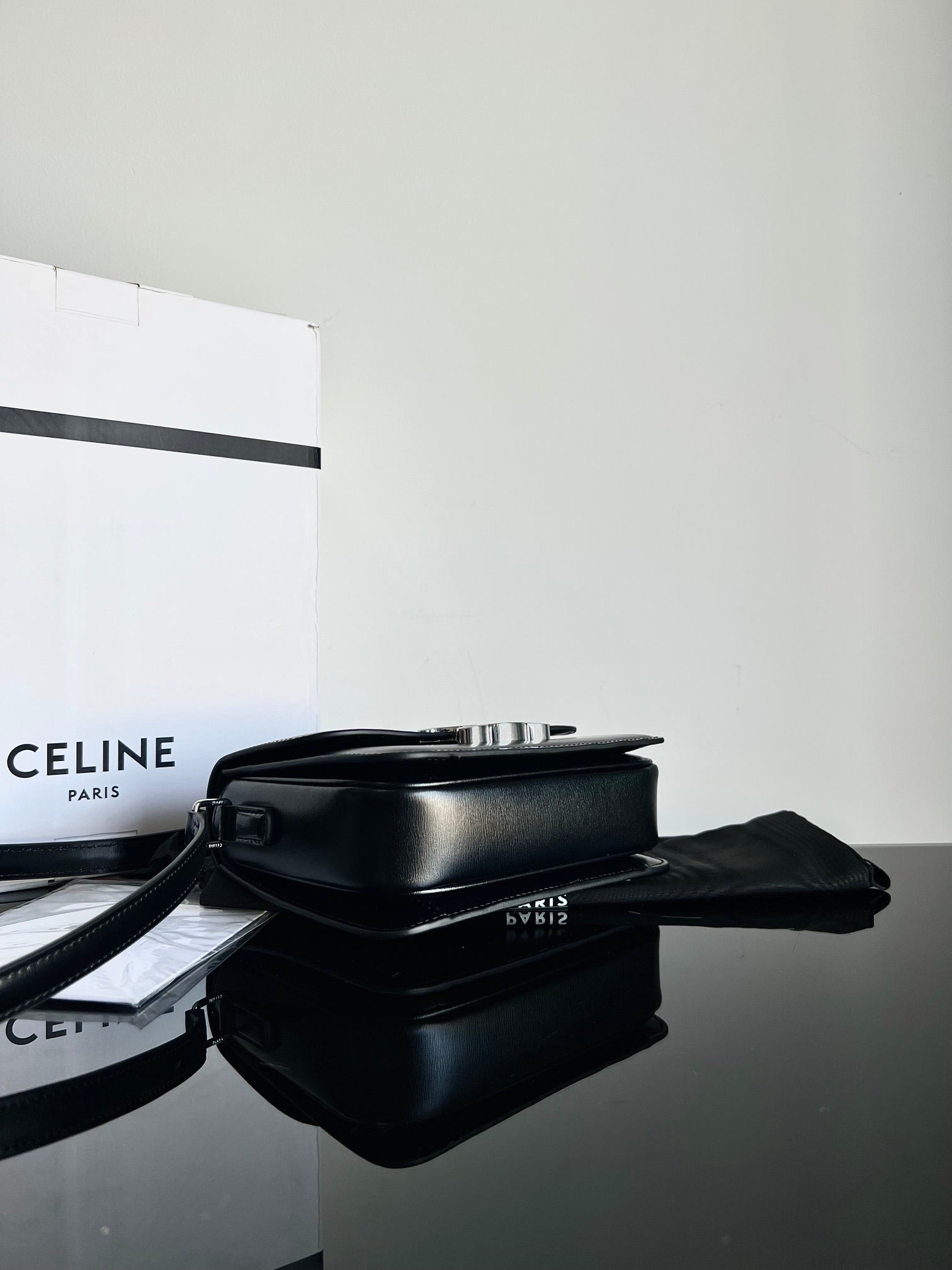 TEEN TRIOMPHE 18 CUIR DE VEAU NOIR ACIER ARGENTÉ