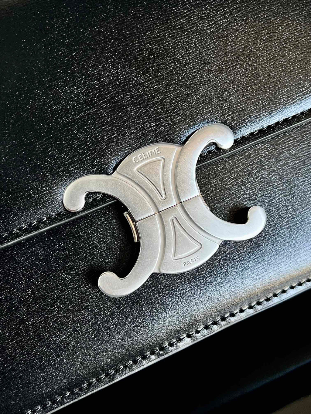 TEEN TRIOMPHE 18 CUIR DE VEAU NOIR ACIER ARGENTÉ