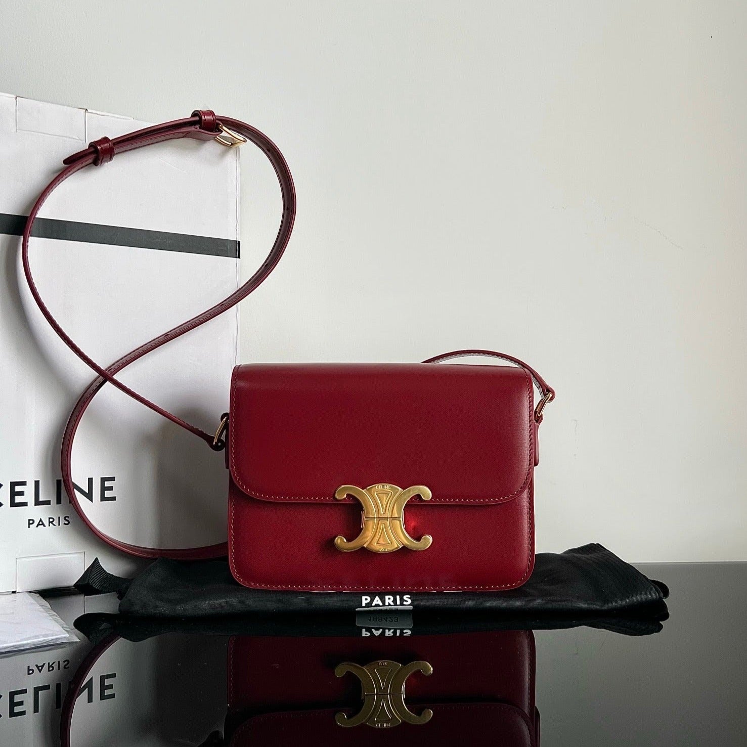 TEEN TRIOMPHE 18 CUIR DE VEAU ROUGE