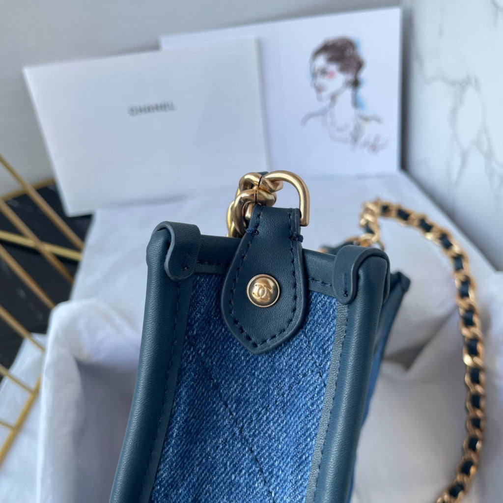 CC SADDLE BLEU DENIM 21CM QUINCAILLERIE DORÉ