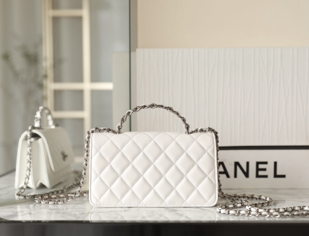 CC WOC 18.5 BLANC AGNEAU QUINCAILLERIE ARGENTÉE 