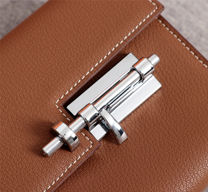 MINI SAC HM VERROU 17 CUIR DE VEAU RUSSET