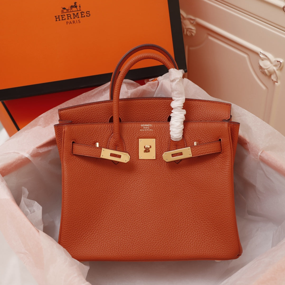 SAC HM BIRKIN 30 FIRE TOGO QUINCAILLERIE DORÉ