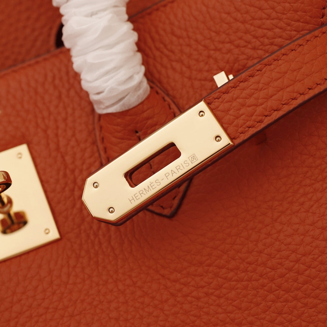 SAC HM BIRKIN 35 FIRE TOGO QUINCAILLERIE DORÉ