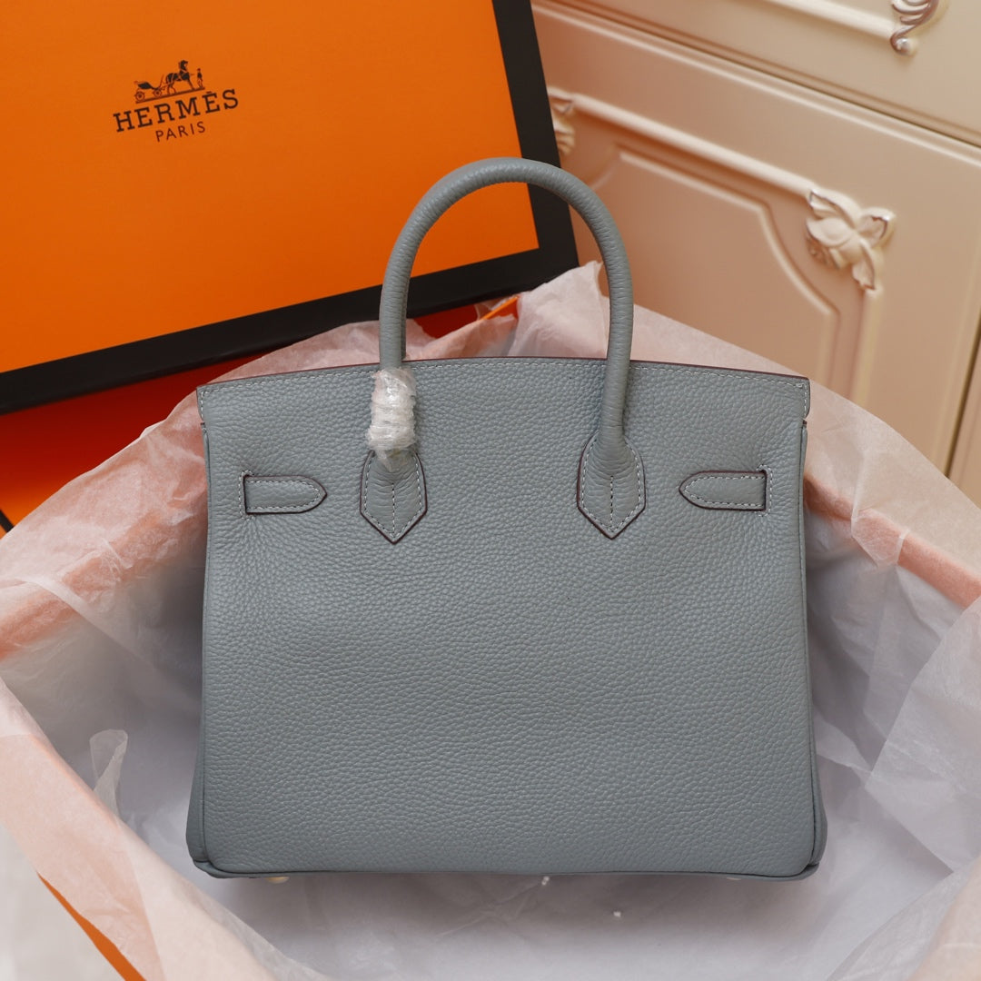 SAC HM BIRKIN 30 GRIS TEMPÉRÉ TOGO QUINCAILLERIE OR