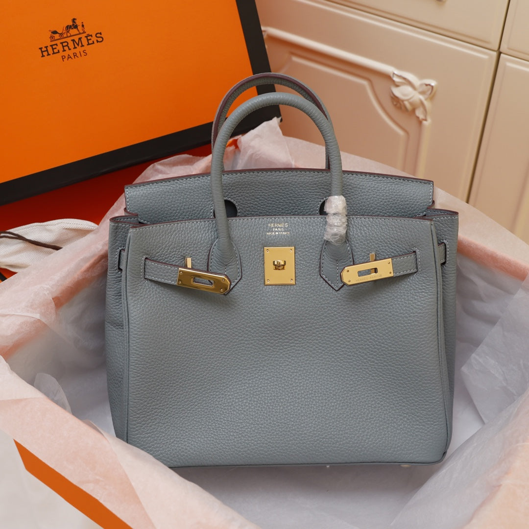 SAC HM BIRKIN 30 GRIS TEMPÉRÉ TOGO QUINCAILLERIE OR