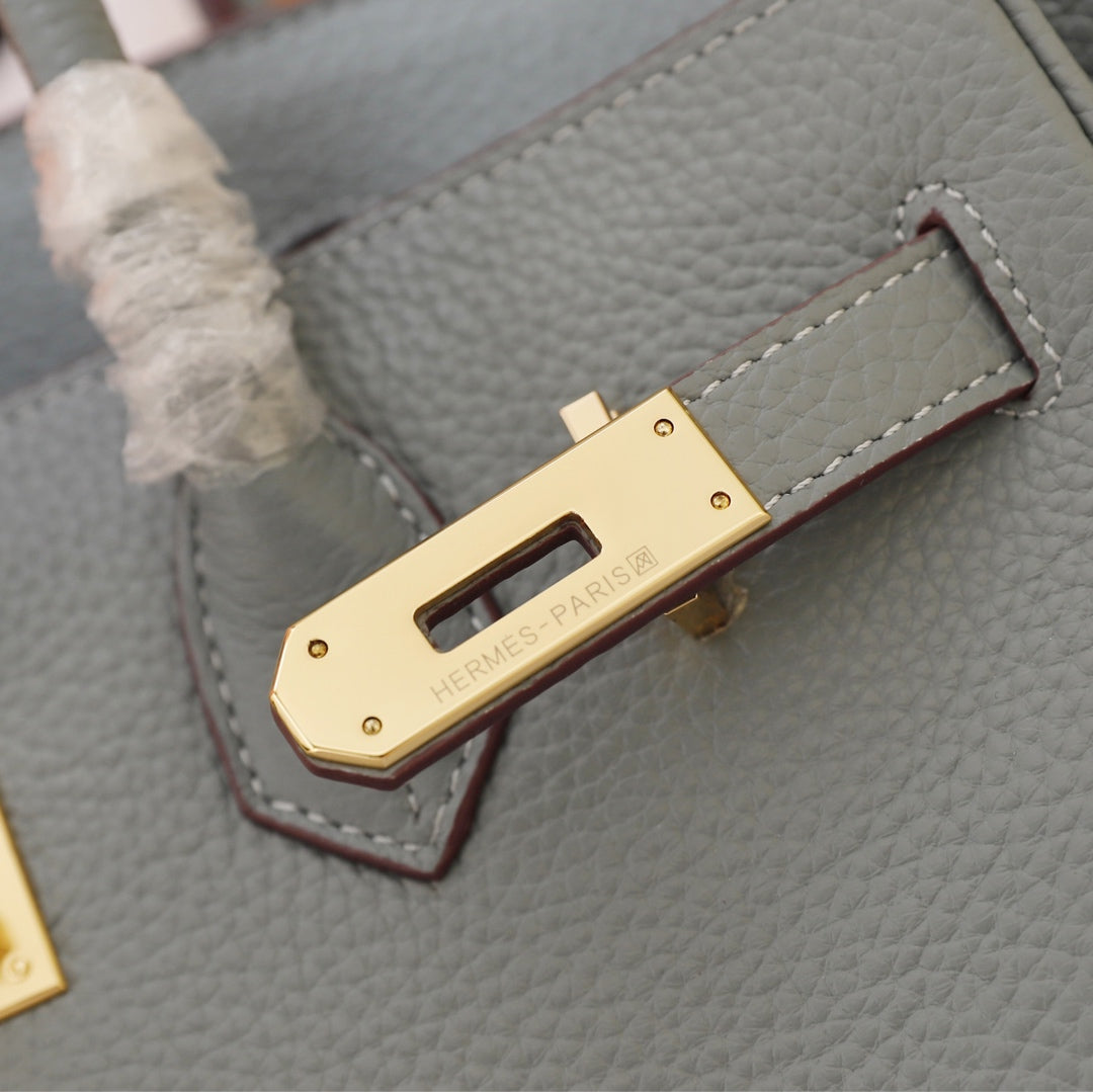 SAC HM BIRKIN 30 GRIS TEMPÉRÉ TOGO QUINCAILLERIE OR