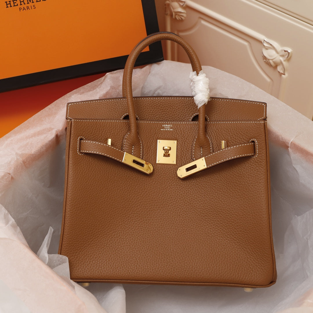 SAC HM BIRKIN 30 MARRON TOGO QUINCAILLERIE DORÉE
