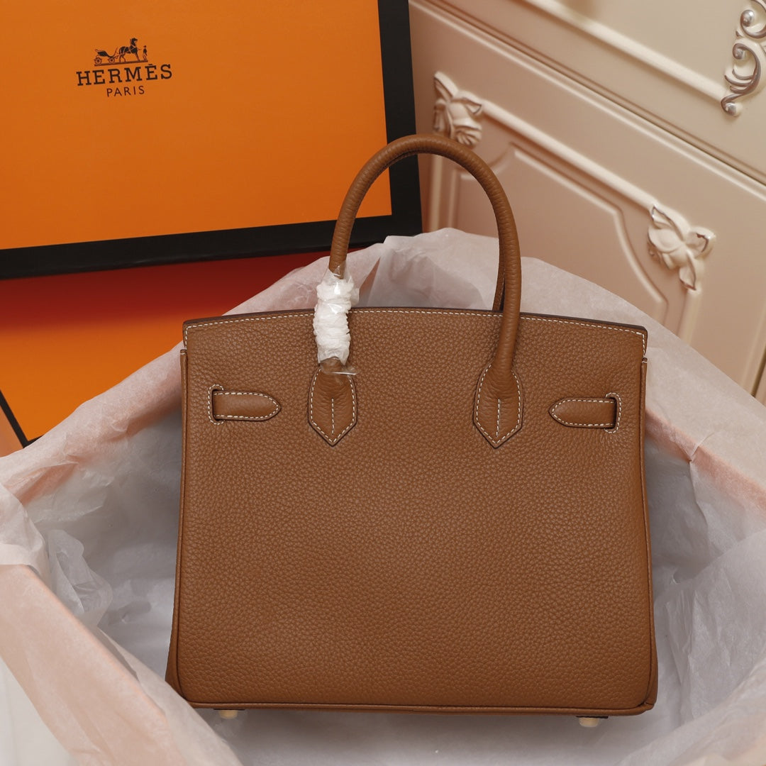 SAC HM BIRKIN 30 MARRON TOGO QUINCAILLERIE DORÉE