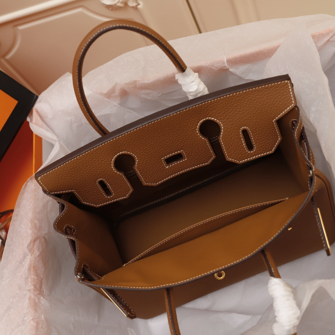 SAC HM BIRKIN 35 MARRON TOGO QUINCAILLERIE DORÉE
