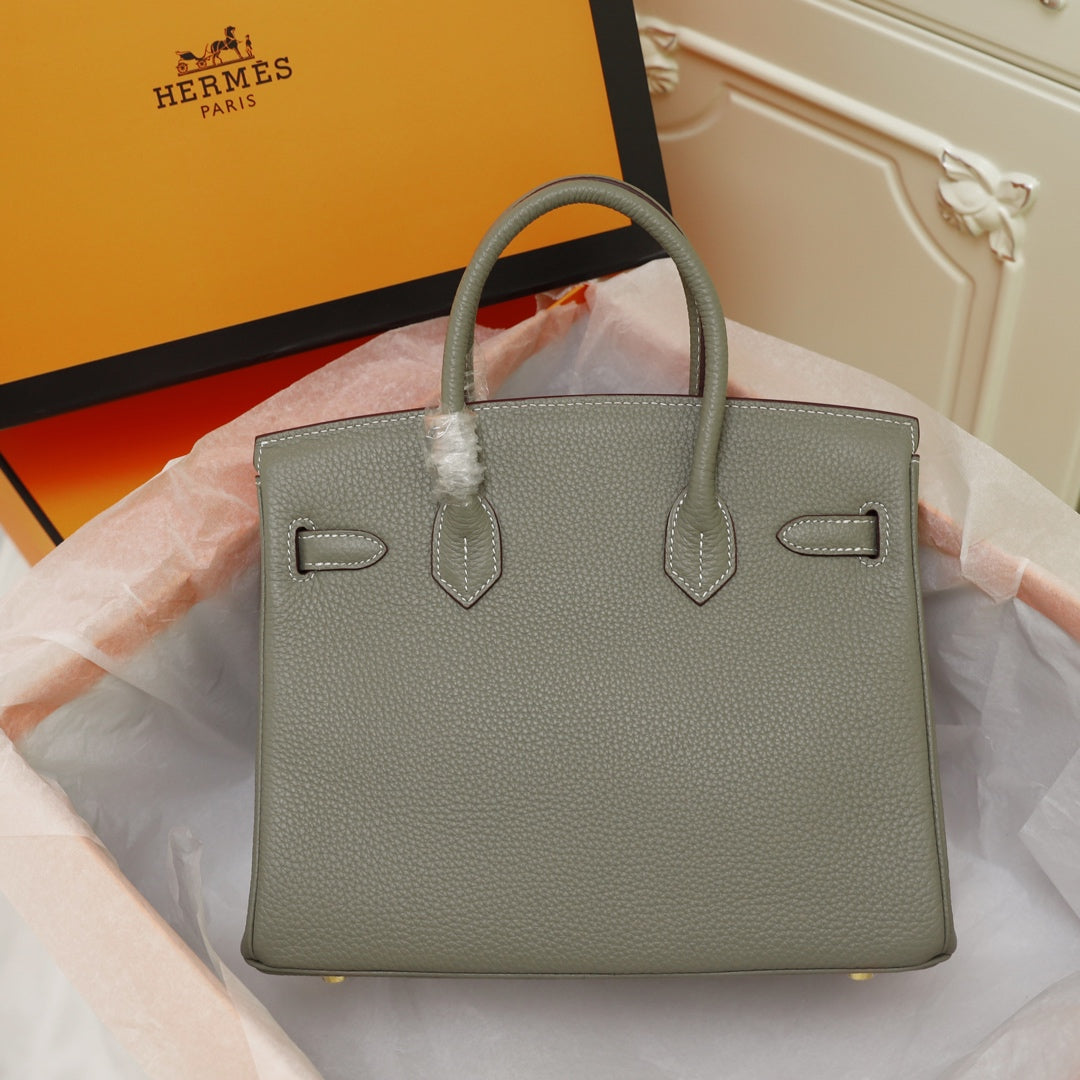 SAC HM BIRKIN 35 OLIVE TOGO QUINCAILLERIE OR