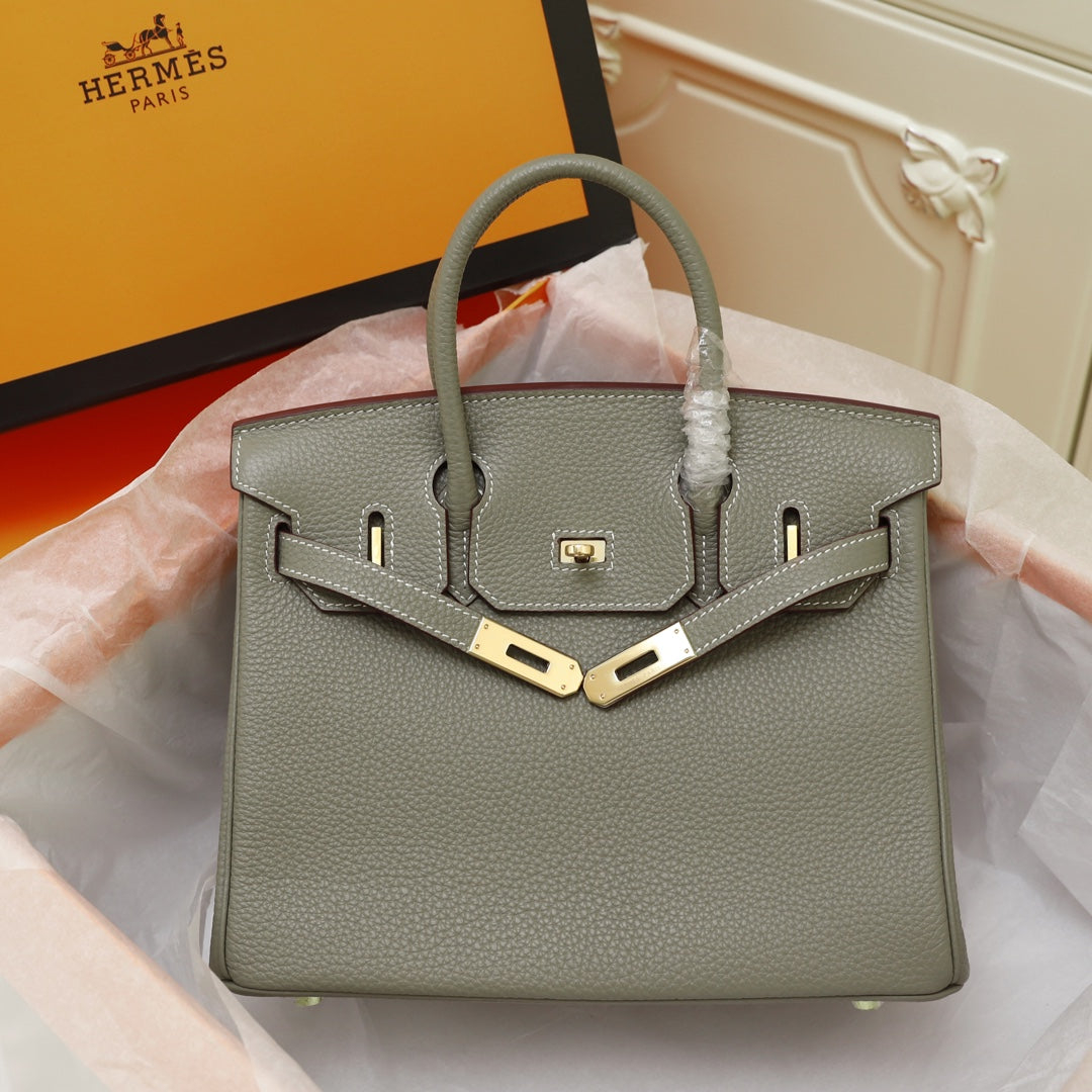 SAC HM BIRKIN 30 OLIVE TOGO QUINCAILLERIE OR